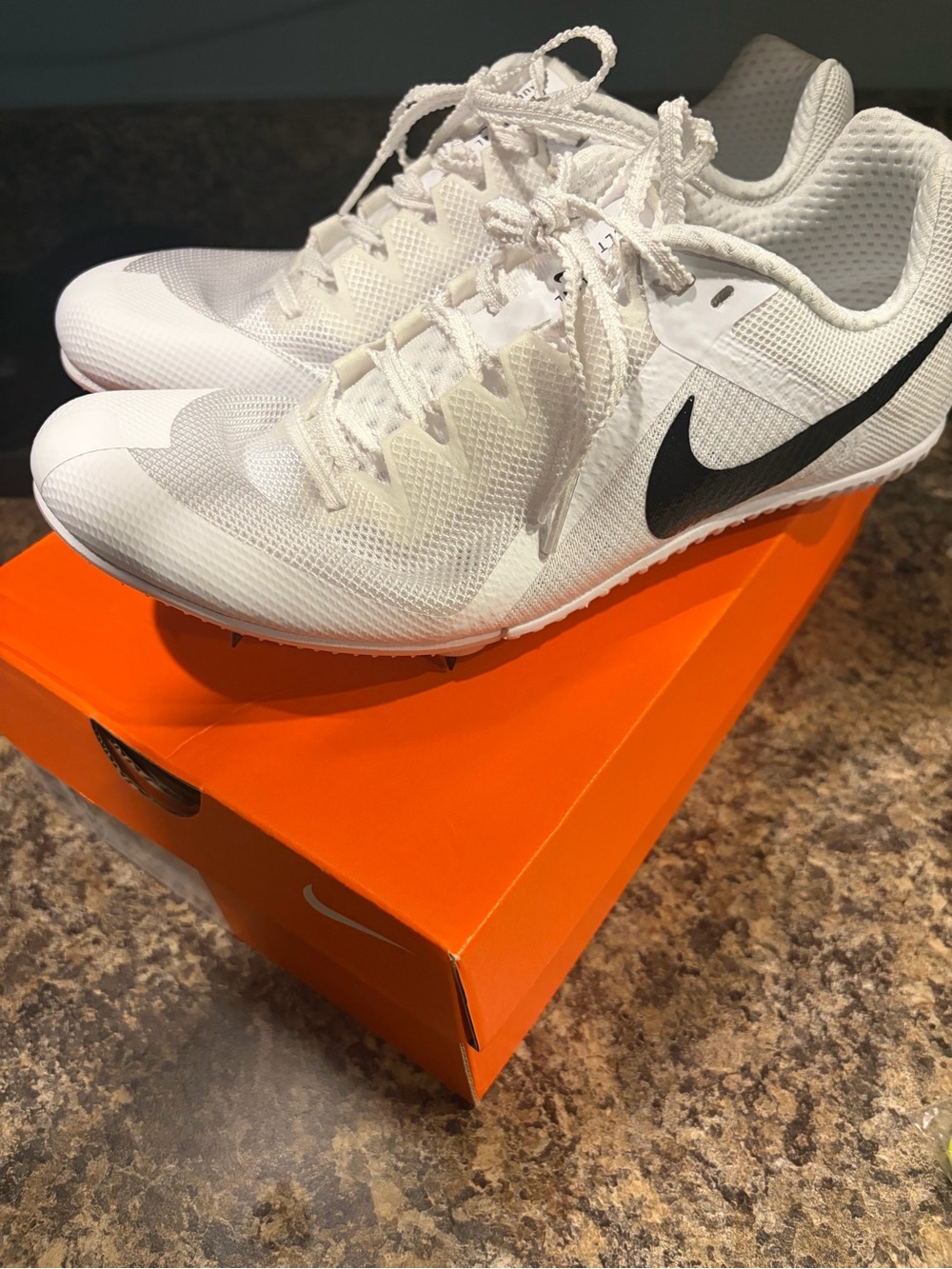 Nike Rival Track & Field Multi Event Spikes White Black DC8749-100 Mens Sz 8.5